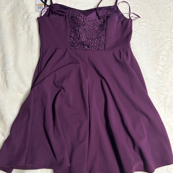 Purple Fit-and-Flare Spaghetti Strap Dress - Picture 2 of 2